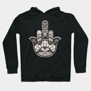 Ornate Middle Finger Hamsa Hand (on back) Hoodie